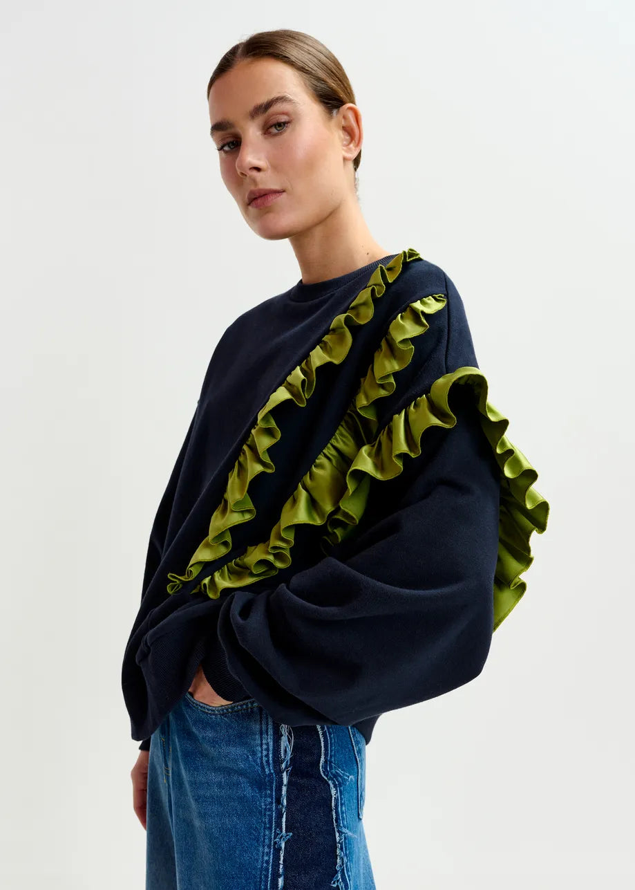 Iwave Sweatshirt w/Frills - Navy