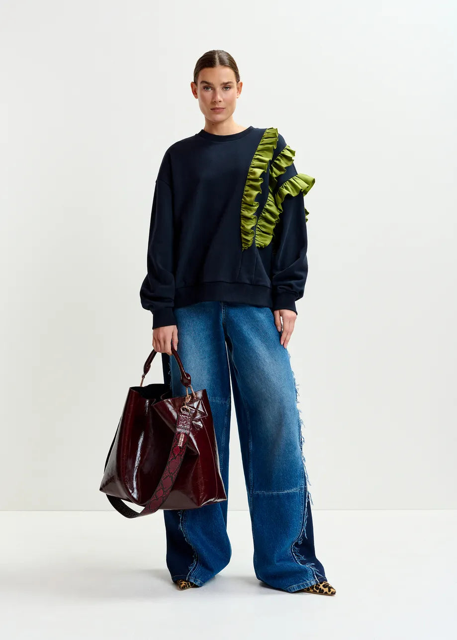 Iwave Sweatshirt w/Frills - Navy