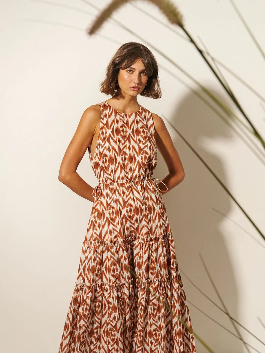 Marisa Cut Out Maxi - Chocolate Aztec