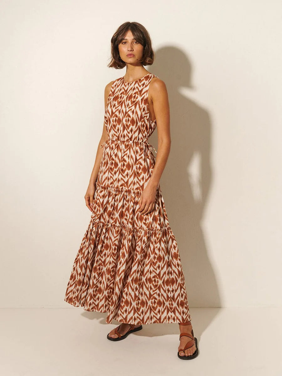 Marisa Cut Out Maxi - Chocolate Aztec