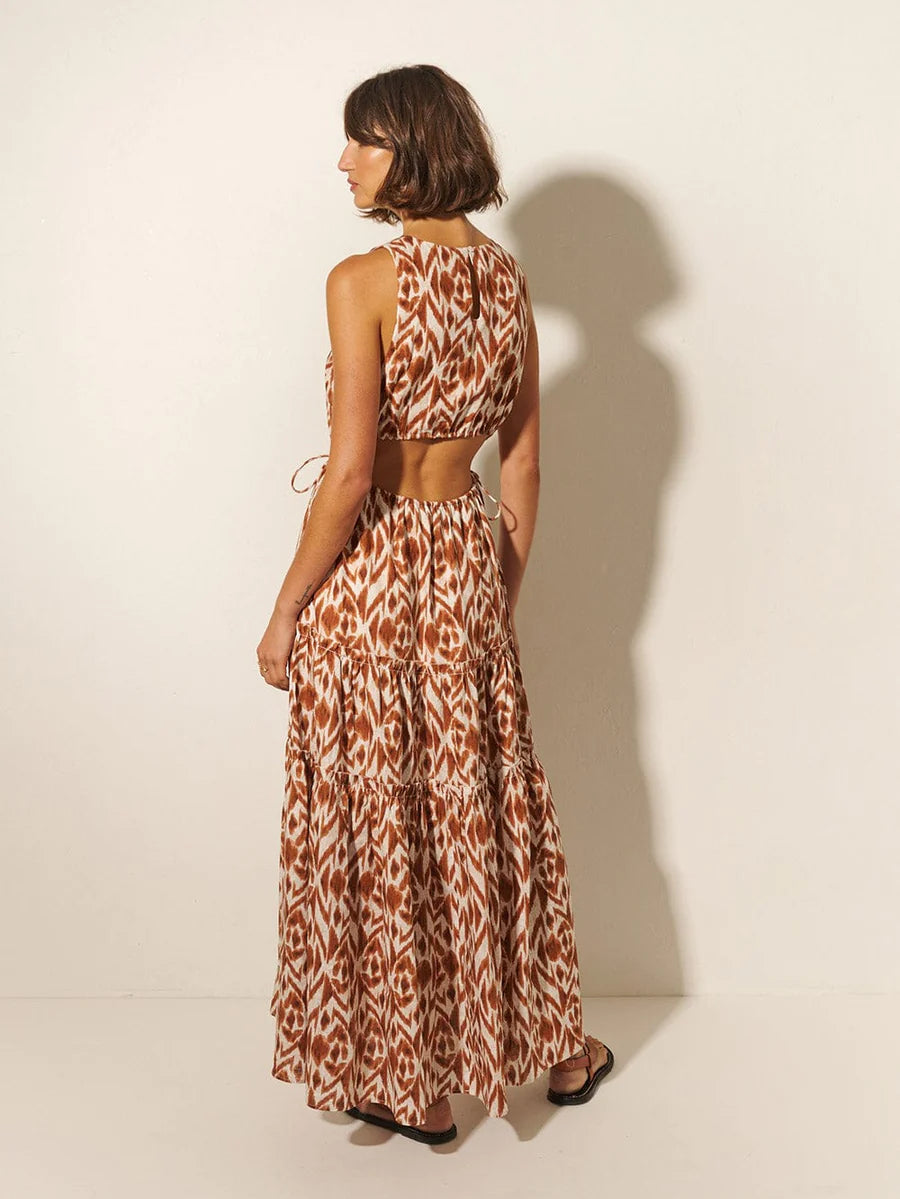 Marisa Cut Out Maxi - Chocolate Aztec