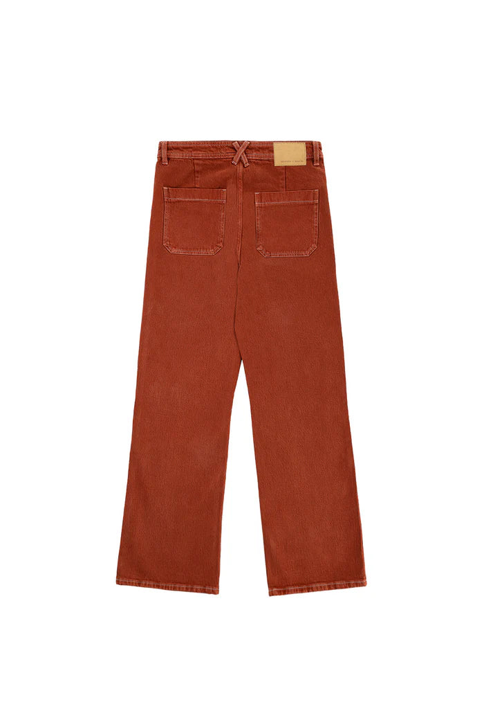 Mabel Patch Pocket Jean - Rust