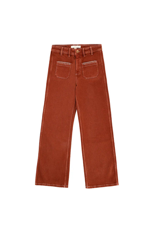 Mabel Patch Pocket Jean - Rust