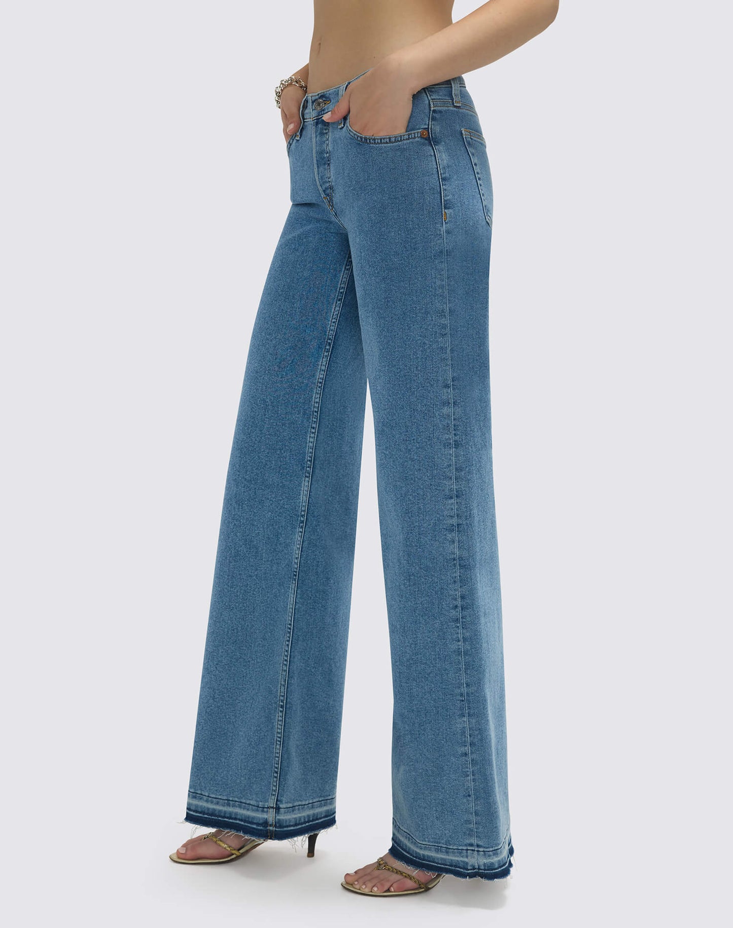 Mide Rise Wide Leg - Azulito