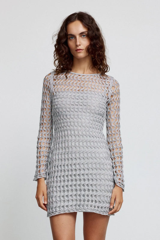 Adley Mini Dress - Silver