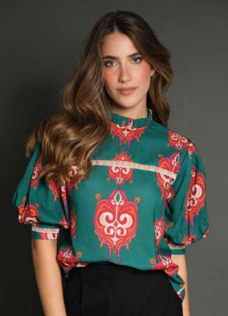 Avril Blouse - Scherazade Green