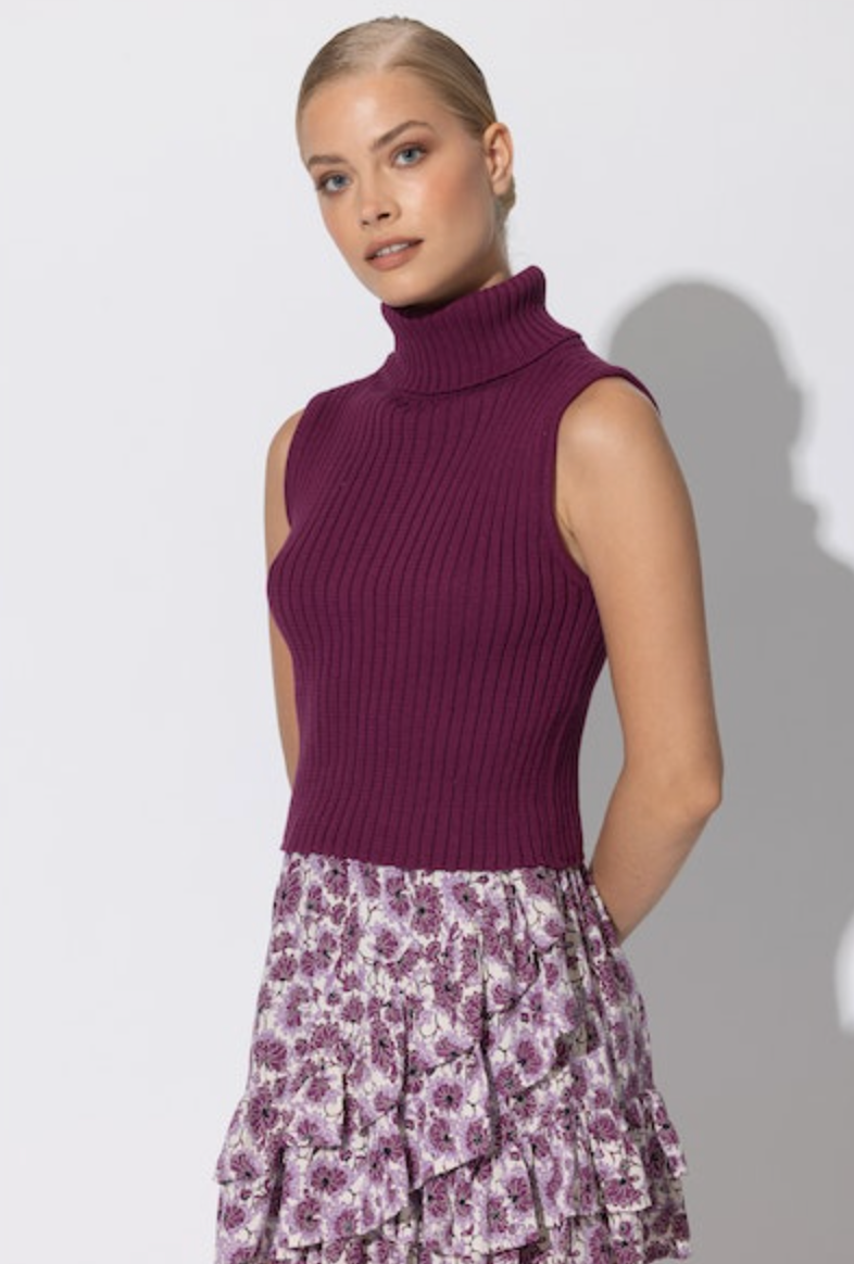 Thea Knitted Top - Berry