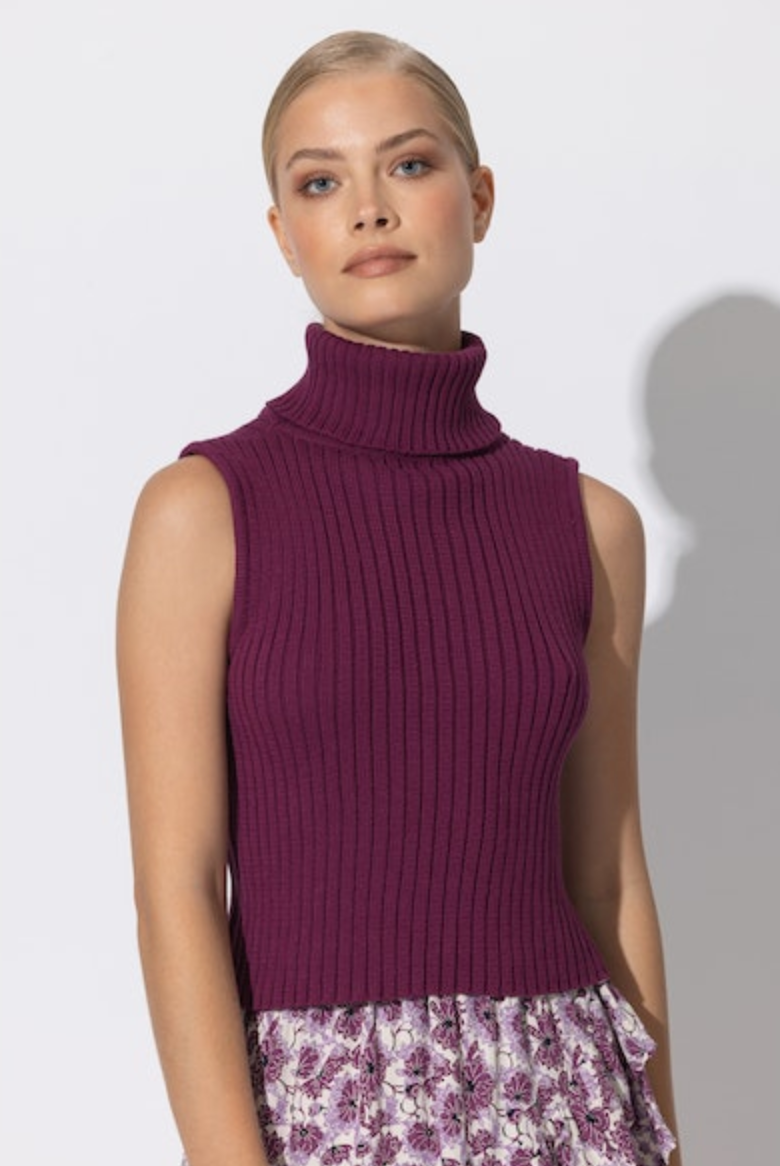 Thea Knitted Top - Berry