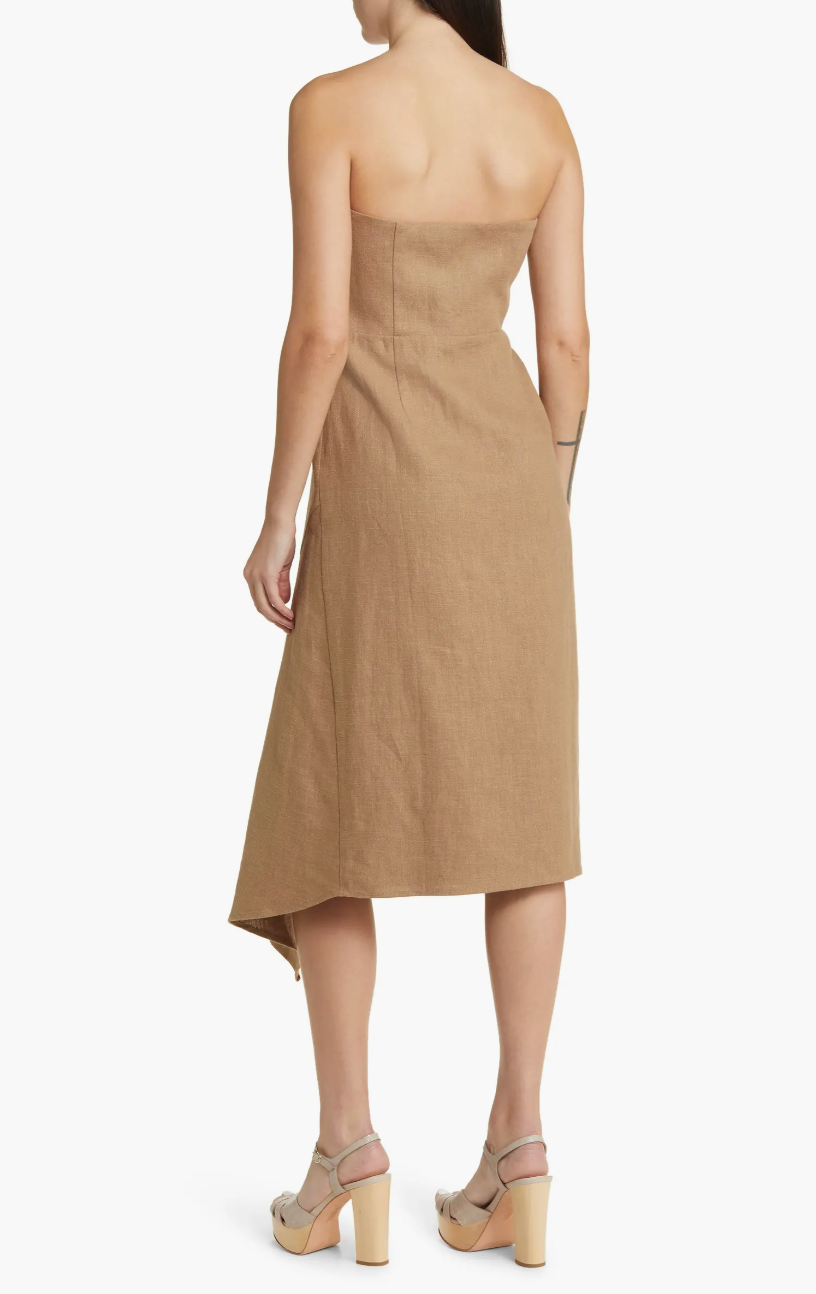 Callie Strapless Midi - Caramel