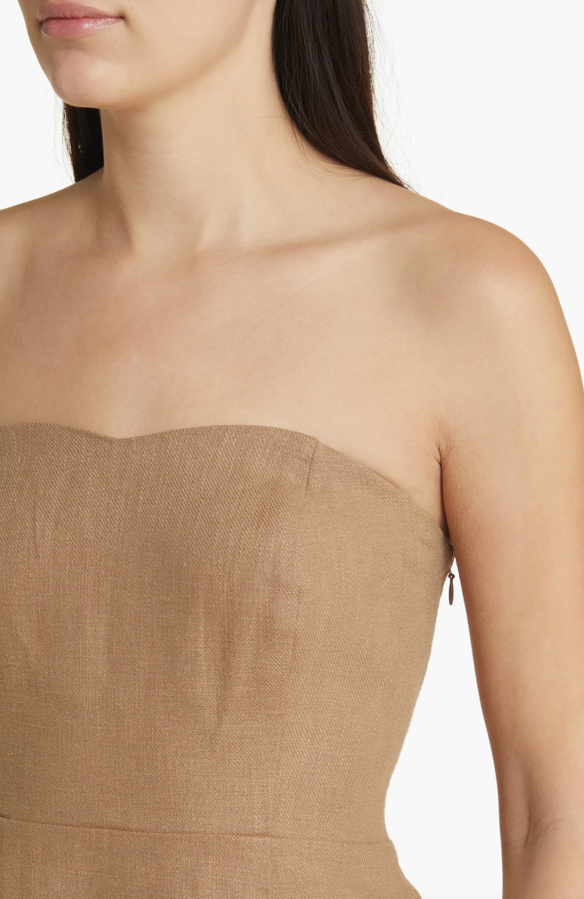 Callie Strapless Midi - Caramel