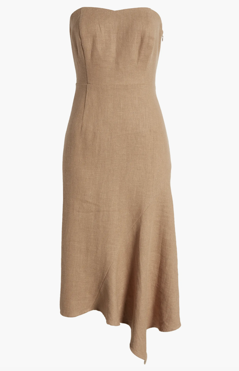 Callie Strapless Midi - Caramel