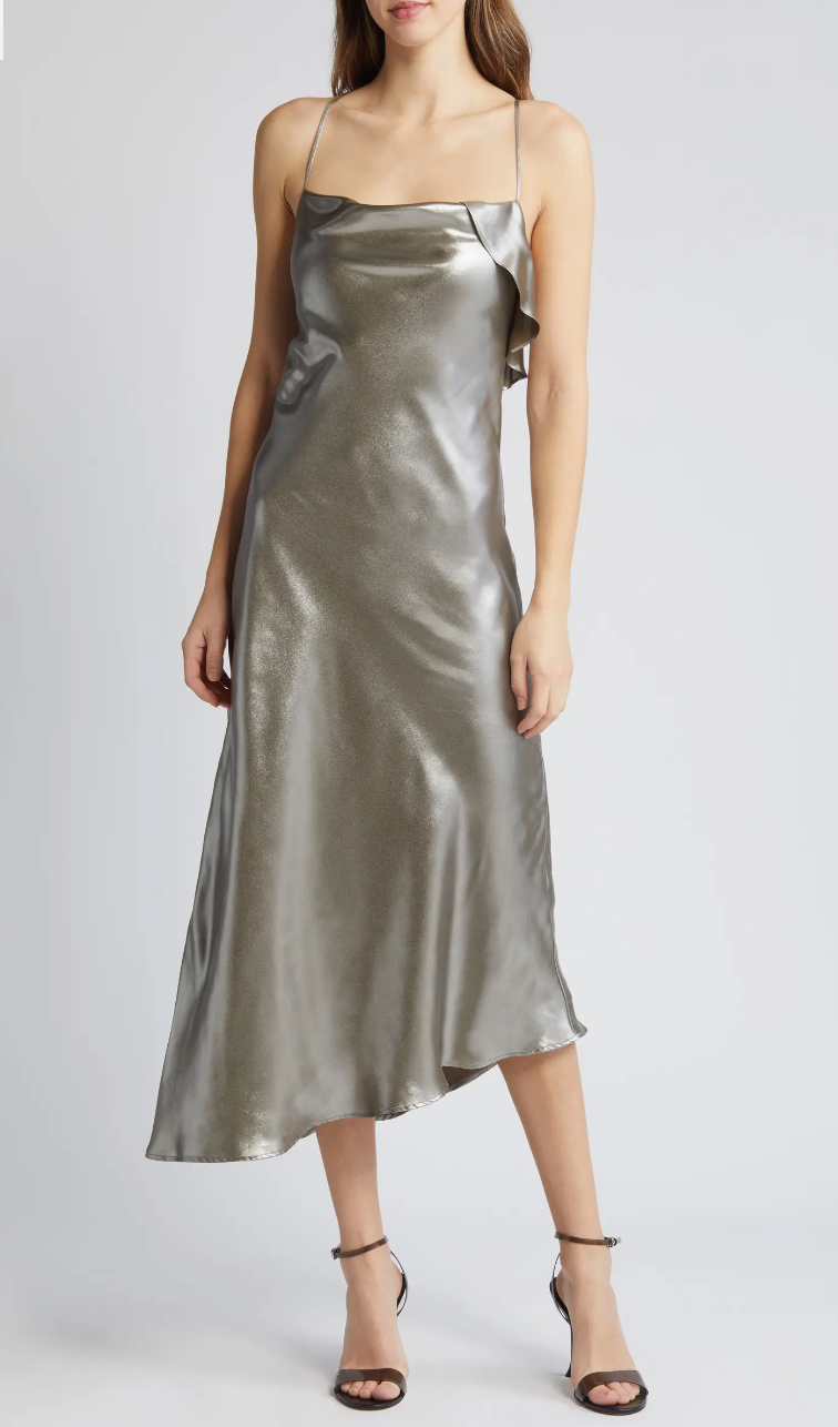 Metallic Asymmetrical Dress