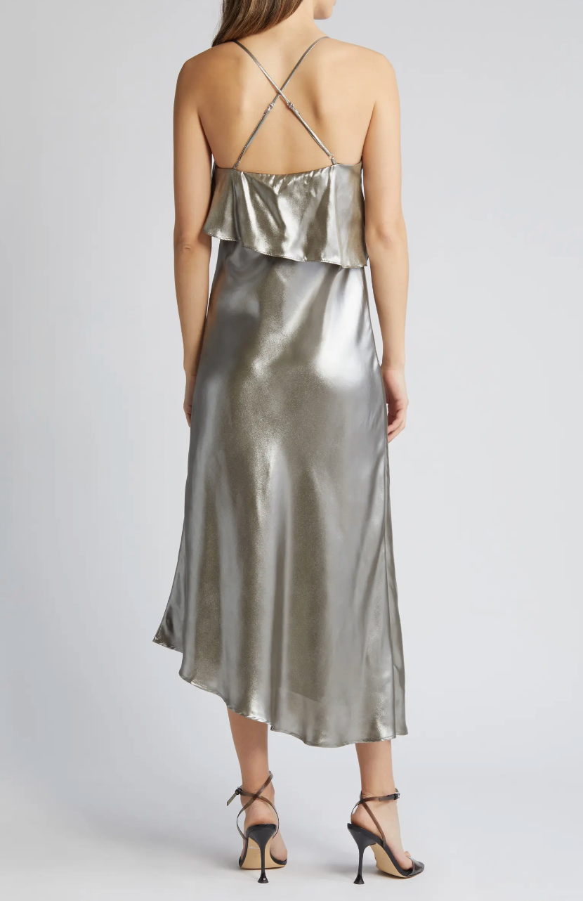 Metallic Asymmetrical Dress