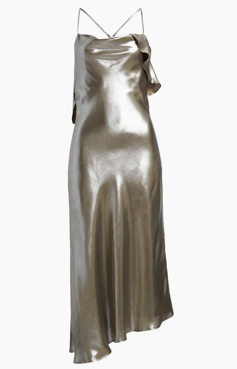 Metallic Asymmetrical Dress