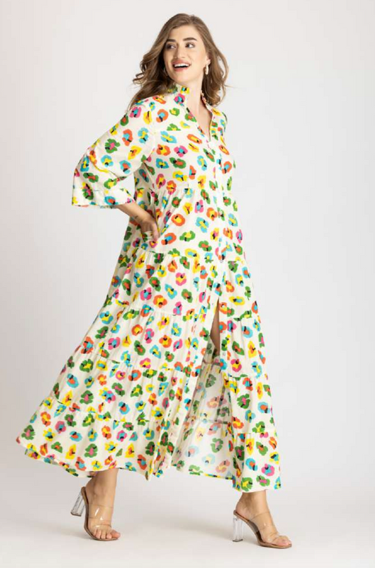 Rainbow Cheetah Maxi Dress