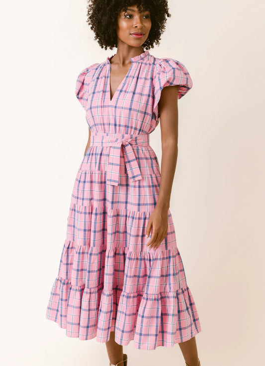 Daphne Dress - Pink Plaid