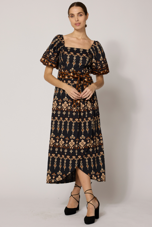 Lucia Midi Dress - La Vie Print