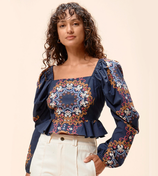 Elizabeth Top - Venezia Blue