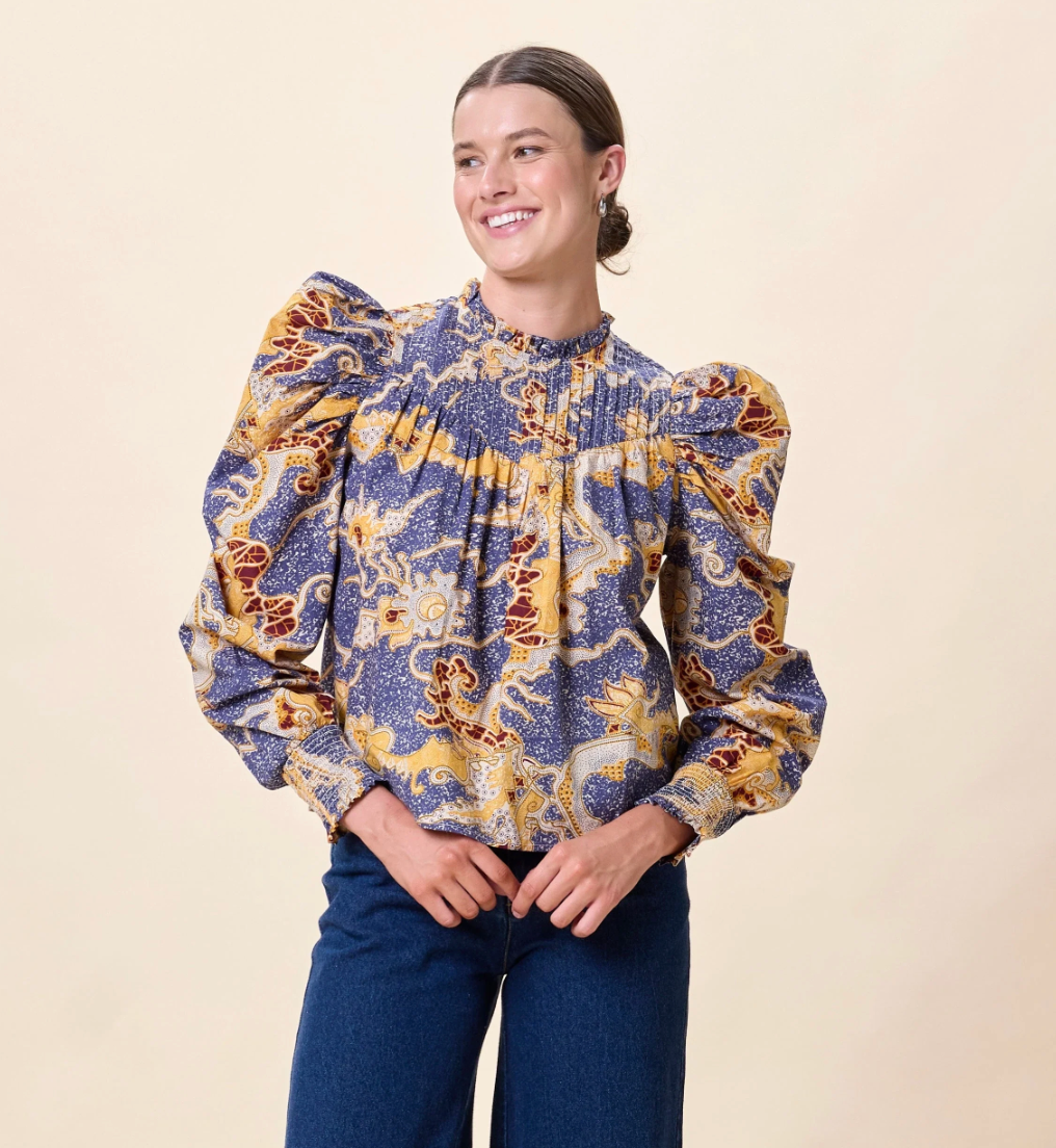 Irina Blouse - Blue Castello