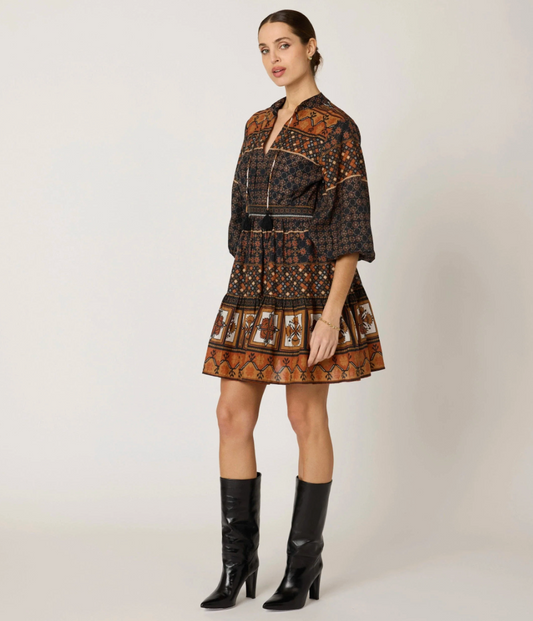 Priyanka Mini Dress - Zocalo Print