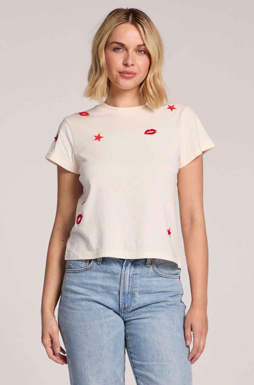 Lips Embroidery Tee