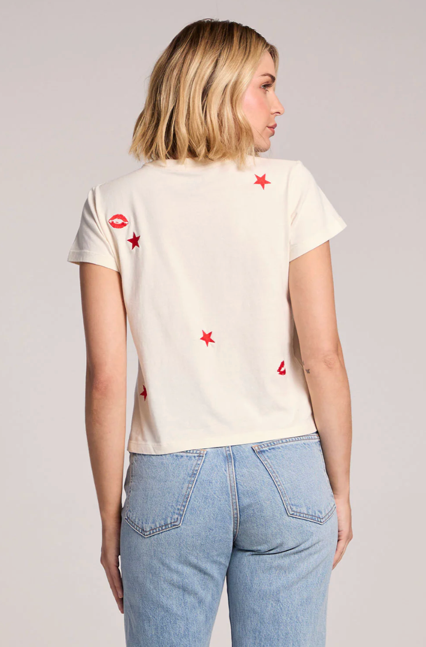 Lips Embroidery Tee