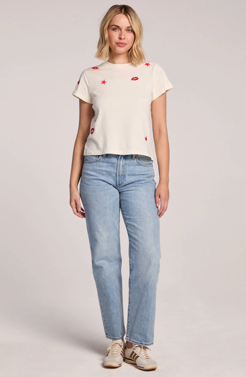 Lips Embroidery Tee