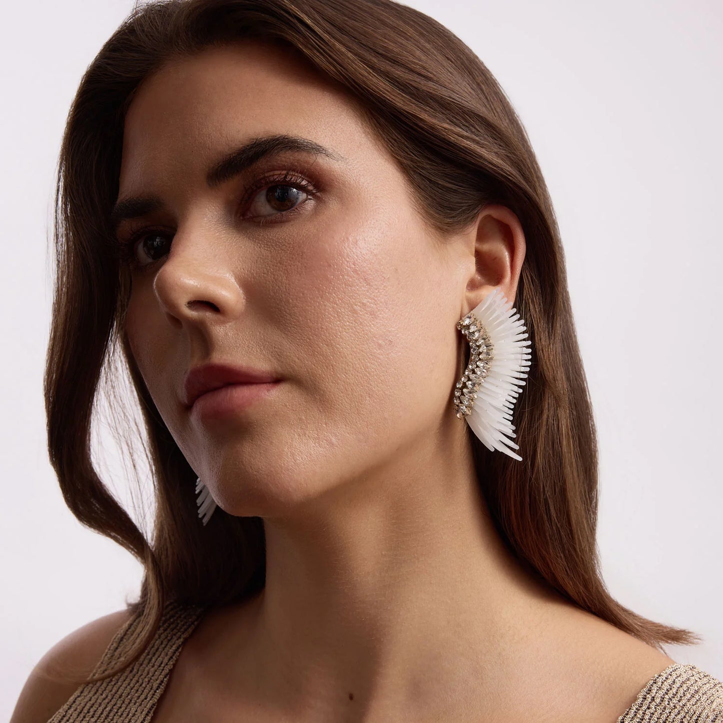 White Clear - Clustered Midi Madeline Earrings