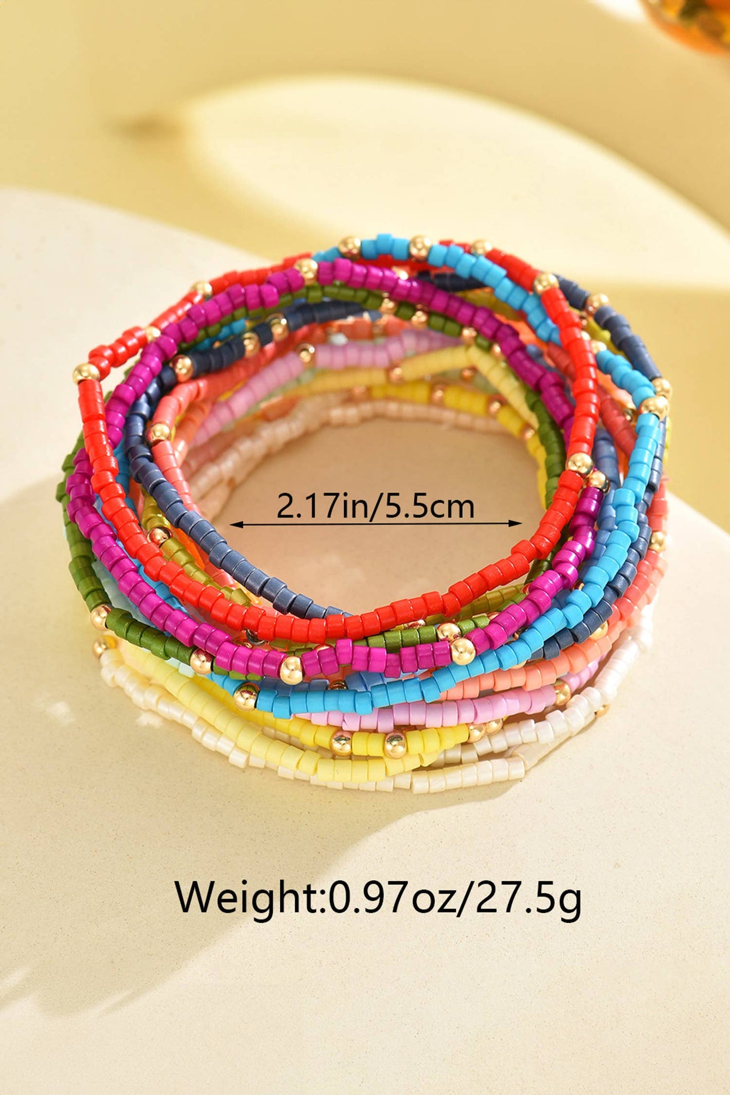 Colorful Bead Stretch Bracelet Set | 19pcs