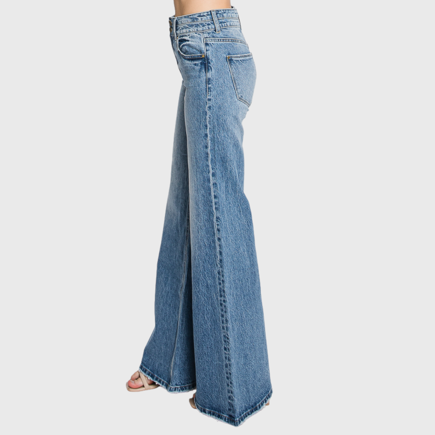 High Waisted Wide Leg Vintage Wash