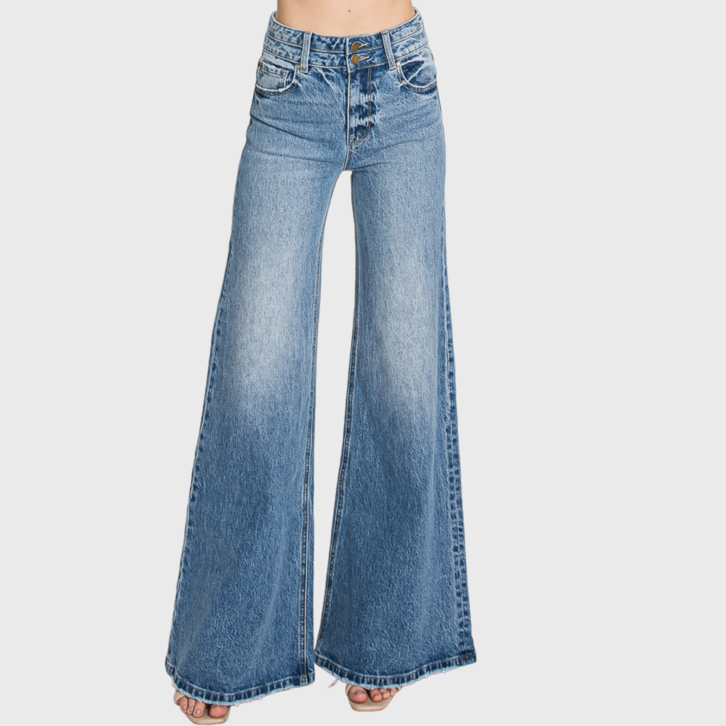 High Waisted Wide Leg Vintage Wash