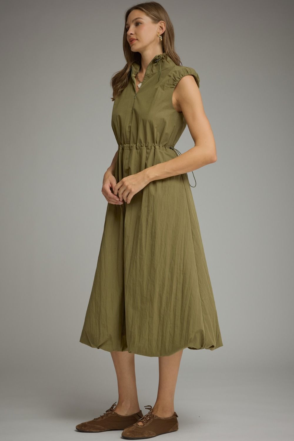 Olive Slvls Dress w/Cinch waist