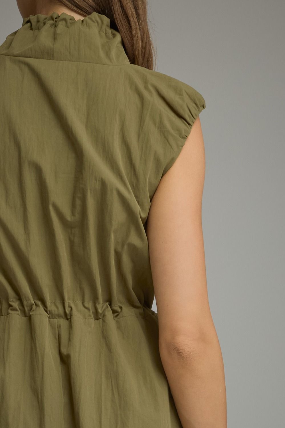 Olive Slvls Dress w/Cinch waist