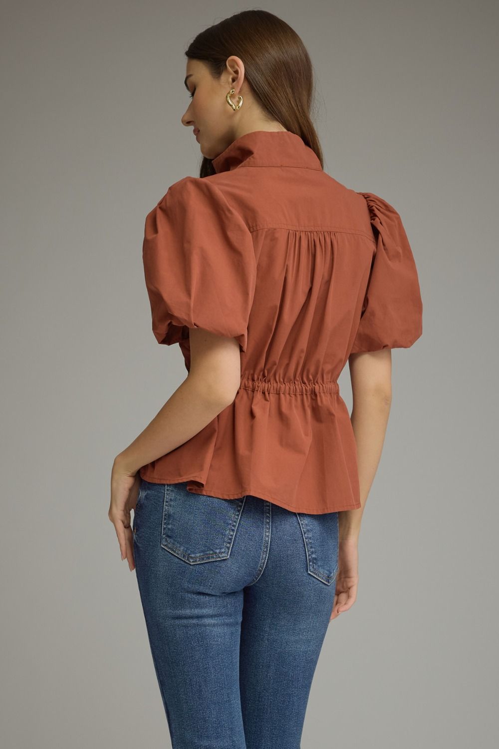 Solid Burnt Orang Top w/Drawstring