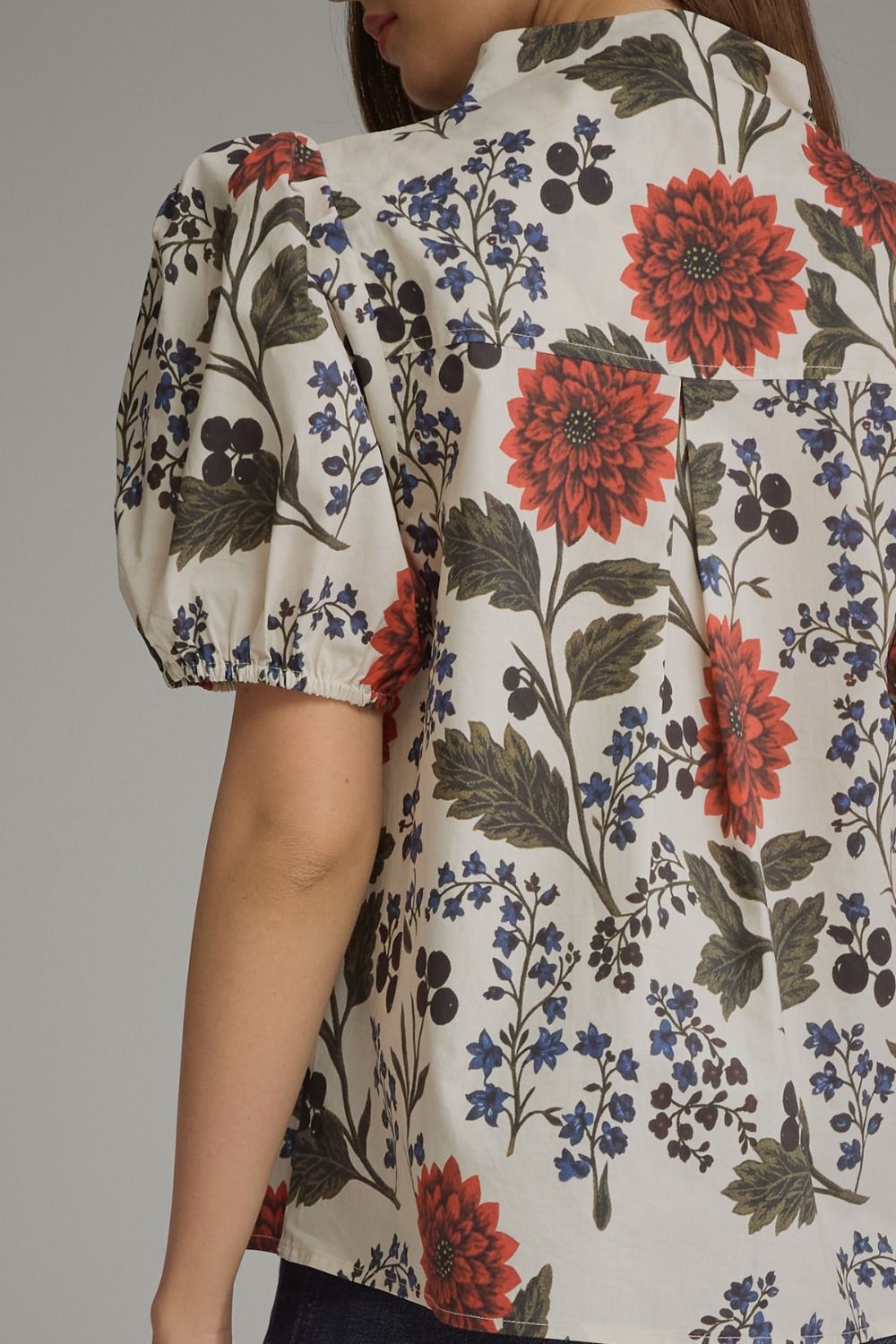Floral Short Puff Sleeve Top