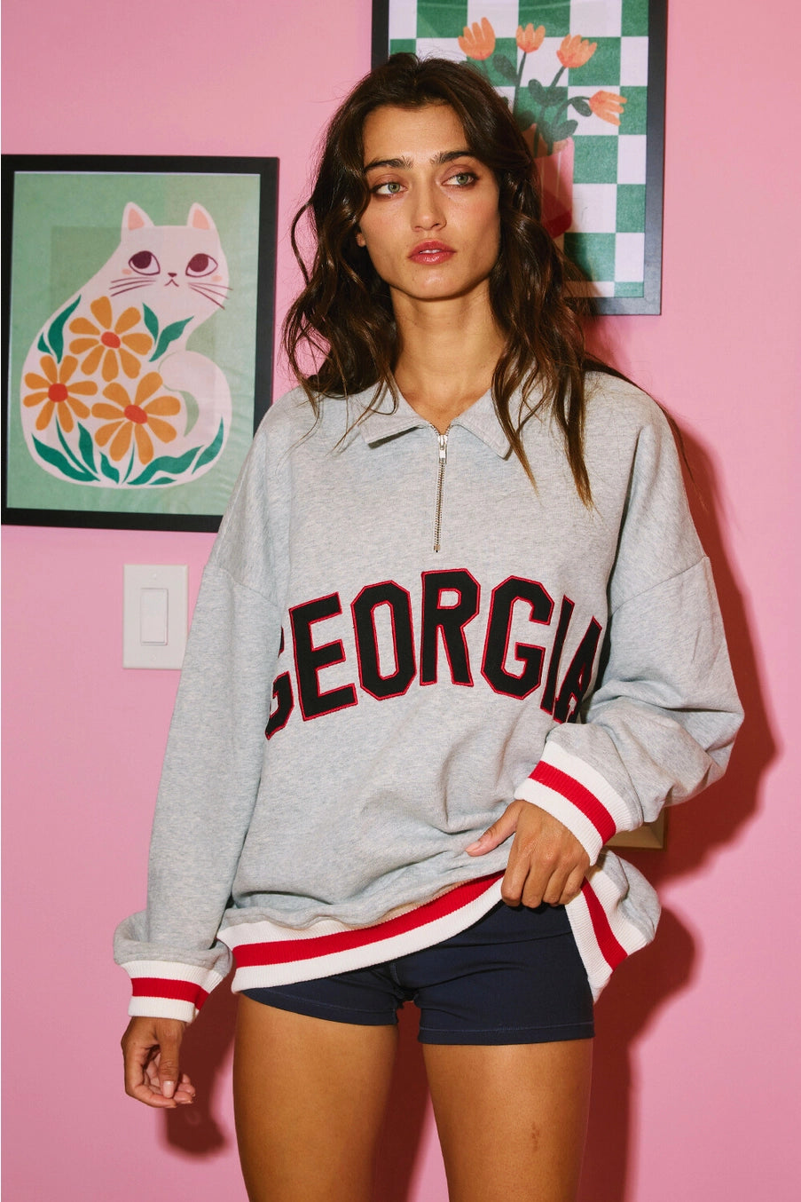 Georgia Stripe Sweatshirt