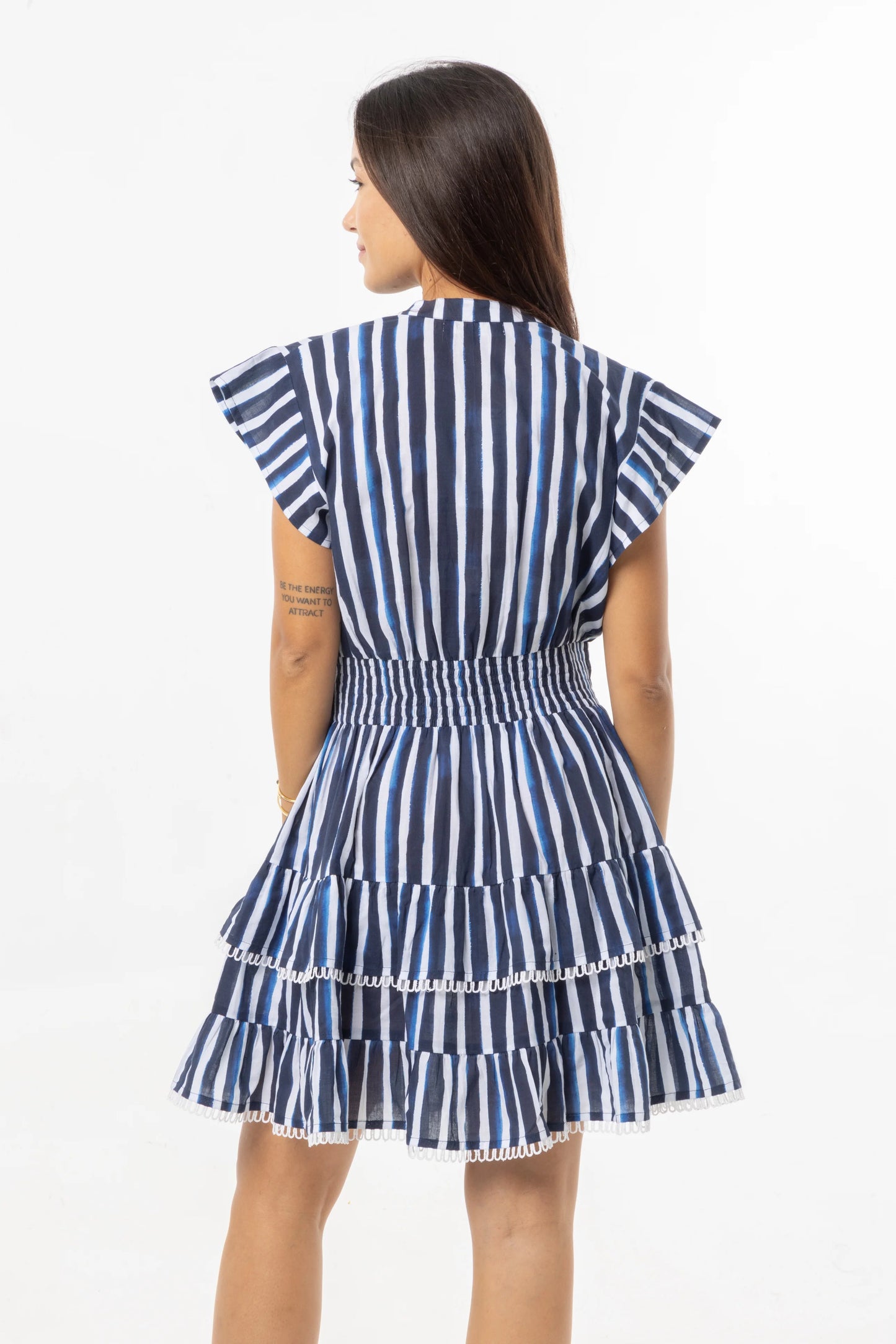 Poppy Dress - Blue Stripes