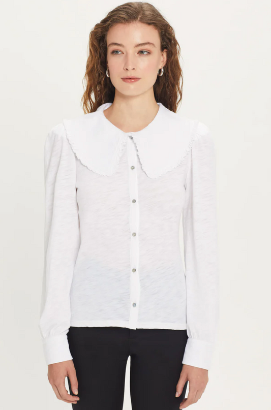 White Pilgrim Collar Blouse