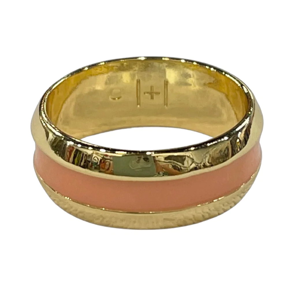 Peach Enamel Ring