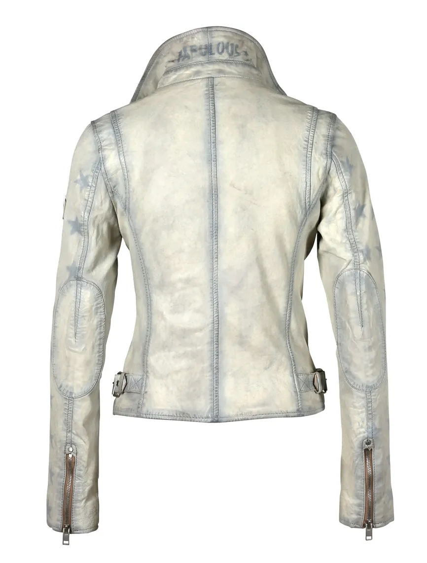 Mauritius - Wana RF Woman's Leather Jacket - White
